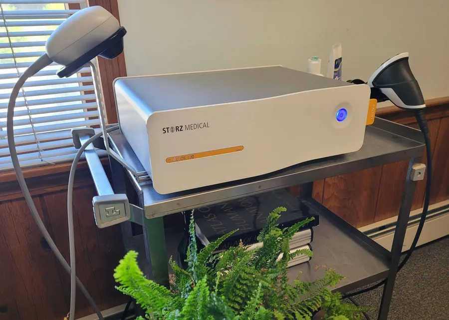 The shockwave therapy machine in the Bay State Chiropractic office