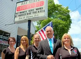 Dr. Eric Diener and the Bay State Chiropractic staff outside the Weymouth office